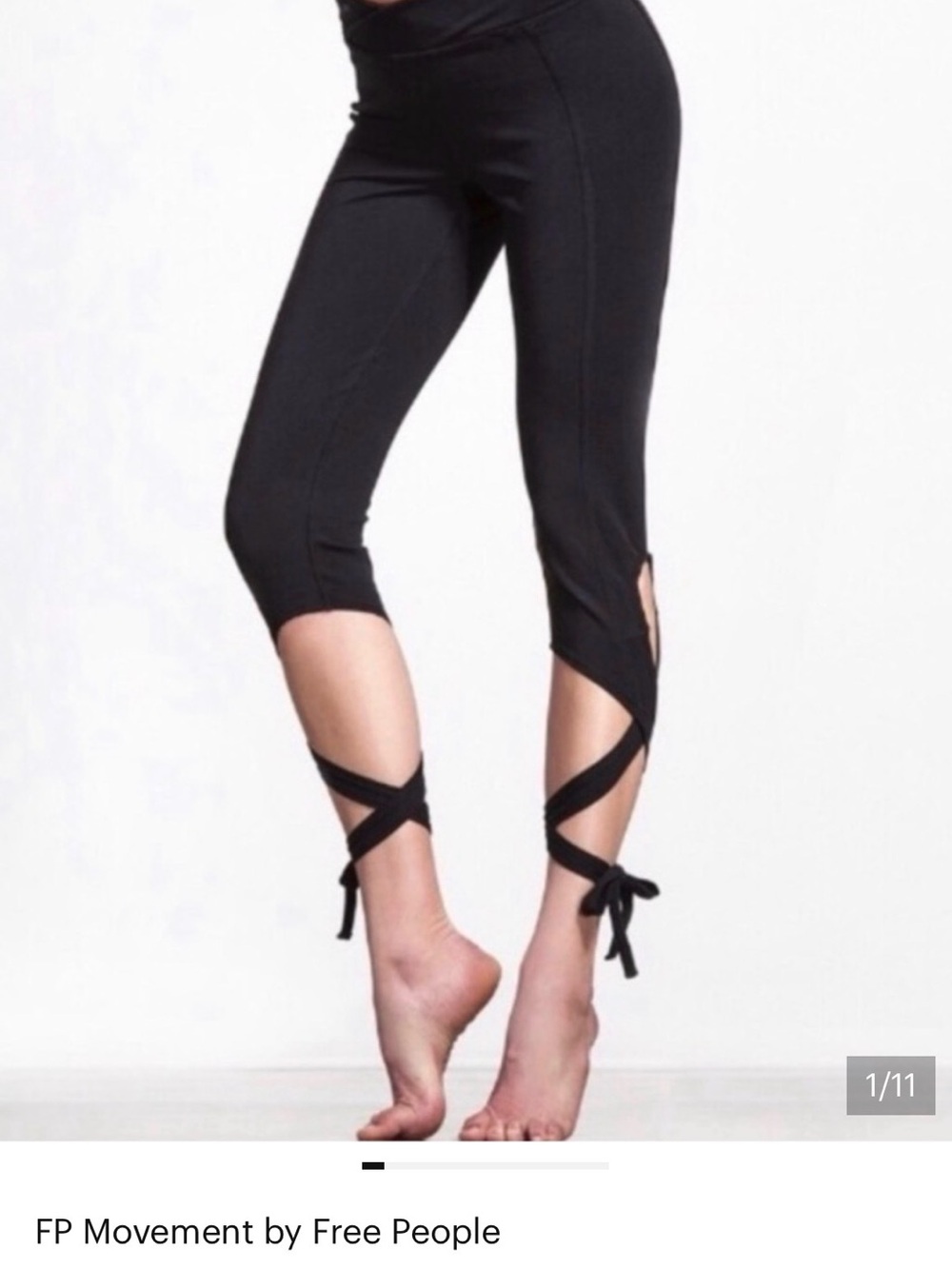 FP Movement by Free People Black Turn Out Capri Yoga Leggings Sz S